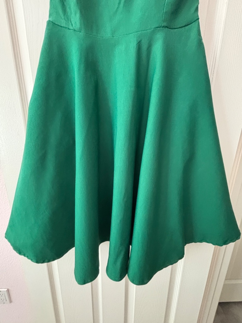 Unique Vintage Halter Swing Dress - Emerald Green Size L - Picture 8 of 13